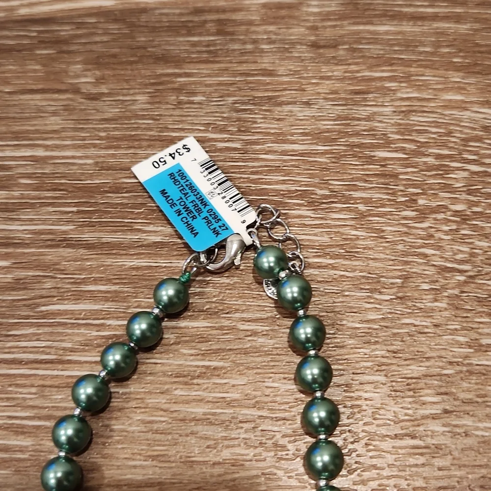 Charter Club Imitation Pearl Necklace | Teal